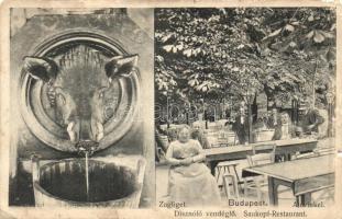 Budapest, vendéglők, belsők - 4 db régi képeslap, vegye sminőség / 4 pre-1945 postcards, mixed quali...