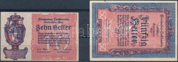Lichtenstein 1920. 1h + 1920. 50h T:I,I- Lichtenstein 1920. 1 Heller + 1920. 50 Heller C:UNC,AU Krause 1,3