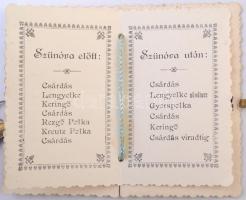 cca 1900-1940 Táncrencd Csornai kath.kör táncvigalmára, díszes tartóban