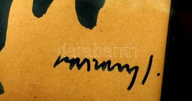 Vaszary jelzéssel: Női portré. Akvarell, papír, üvegezett keretben, 30×18 cm