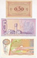 Vegyes 6db-os papírpénz tétel, benne: Kuba / Spanyol adminisztráció 1896. 5P hátoldalon "PLATA&...