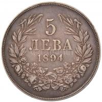 Bulgária 1894KB 5L Ag "I. Ferdinánd" Körmöcbánya (24,83g) T:2 kis ph.
/ Bulgaria 1894KB 5...