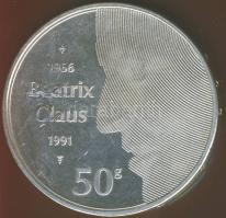 Hollandia 1991. 50G Ag "Prius Claus + Beatrix" T:BU k