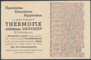 1942 A Thermofix előfűtéses deuergép kinyitható kártyanaptára