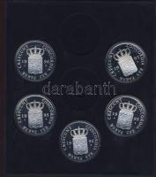 Hollandia 1993-96. 5klf Ag tallér utánveret 5x28,32g = 141,60g dekoratív plüss díszdobozban T:PP