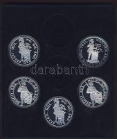 Hollandia 1993-96. 5klf Ag tallér utánveret 5x28,32g = 141,60g dekoratív plüss díszdobozban T:PP