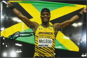 Omar McLeod olimpiai bajnok atléta saját kézzel aláírt fotója / Autograph signed photo of Olympic Games contestant 16x10 cm
