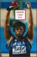 Michelle Carter olimpiai bajnok súlylökő saját kézzel aláírt fotója / Autograph signed photo of Olympic Games contestant 16x10 cm