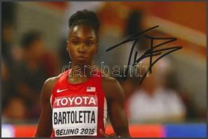 Tianna Bartoletta olimpiai bajnok atléta saját kézzel aláírt fotója / Autograph signed photo of Olympic Games contestant 16x10 cm
