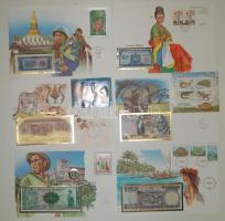 Modern "bankjegyes-bélyeges levelek" 26klf db egész világ dekoratív kis gyűjtemény T:I