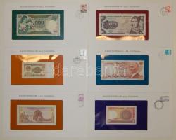 Modern "bankjegyes-bélyeges levelek" 26klf db egész világ dekoratív kis gyűjtemény T:I