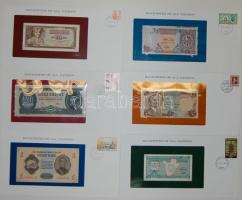 Modern "bankjegyes-bélyeges levelek" 26klf db egész világ dekoratív kis gyűjtemény T:I