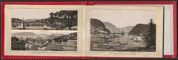 cca 1880-1900 Souvenir of the Hudson River, képes leporelló, 9x13 cm