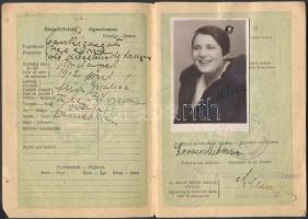 1929 A Magyar Királyság által kiállított fényképes útlevél izraelita vallású személy részére / Hunga...