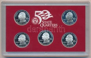 Amerikai Egyesült Államok 2008. 25c Ag "50 állam negyeddollárosok" (5xklf) Oklahoma, Új-Me...