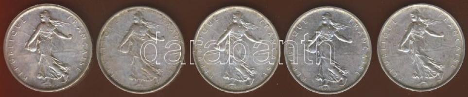 Franciaország 1960-1968. 5Fr Ag (5x) 4klf db T:2