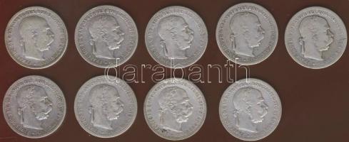 Ausztria 1893-1902. 1K Ag 9klf db T:3+,3