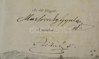 1875 Szabadkőműves mesteri oklevél Magyarország Nagy-Oriense nevében Wekerle László (1840-1918) tanf...