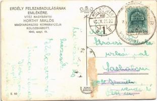 1940 Kolozsvár, Cluj; bevonulás, Horthy Miklós és Purgly Magdolna, Tasnádi Nagy András / entry of th...