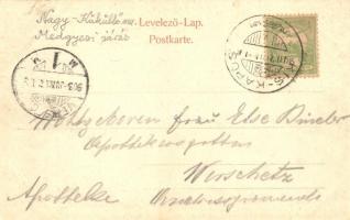 1903 Kiskapus, Klein-Kopisch, Copsa Mica; Templom tér. Fritz Guggenberger / church, square