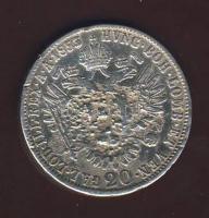Ausztria/magyar verdejel 1853E 20Kr Ag T:4 R!