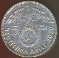 Német 3. Birodalom 1939D 5M Ag nagy h.k.-tel T:2/3