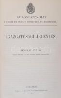 1902-1907 Böckh János: Igazgatósági Jelentés. Különlenyomat a Magyar Kir. Föltani Intézet 1900-1906....