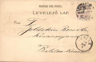 1899 Budapest, Királyi vár, Deák szobor, címer, Schneider & Lux litho