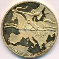 1996. "A Honfoglalás emlékére / Honteremtő hadjáratok" aranyozott emlékérem (42,5mm) T:1 (...