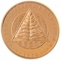 1999. "Helyreállítás - Újjáépítés" aranyozott fém emlékérem (42,5mm) T:2 (PP)