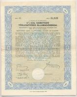 Budapest 1942. "A Magyar Királyság 3%-kal Kamatozó Törlesztéses Államadóssága" kötvénye 10...