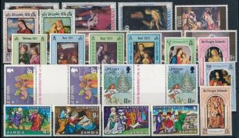 Christmas 53 stamps Karácsony motívum 53 db bélyeg 2 stecklapon