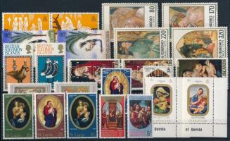 Christmas 46 stamps Karácsony motívum 46 klf bélyeg 2 stecklapon