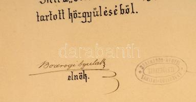 1898 A Marosvármegyei Tankerüteli Tanító Egylet tiszteleti tagsági díszoklevele Wekerle László tanfe...