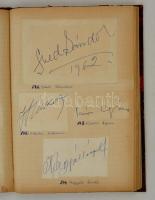 cca 1950 Hatalmas aláírásgyűjtemény az 1950-es évekből, kb 240 színész, énekes, zeneszerző aláírásáv...