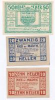 Ausztria / Ried bei Mauth 1920. 10h utalvány + 20h utalvány + 1920. 50h szükségpénz T:I,I-
Austria ...