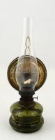 Régi üvegtestű petróleum lámpa, jó állapotban, jelzett (Lampart), m:36 cm