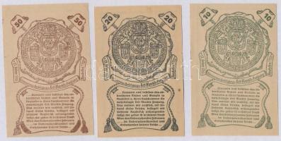 Ausztria / Neuhofen an der Ybbs 1920. 10h + 20h + 50h T:I,II egyiken törés nélküli hajtás, kis szaka...