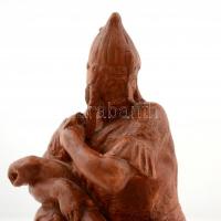 Pásztor János (1881-1945): Erdély, "Kelet". Terrakotta, több helyen javított, jelzett, m:2...