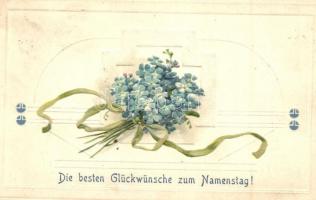 51 db RÉGI névnapi üdvözlőlapok, litho és dombornyomott lapokkal, vegyes minőség / 51 pre-1945 Name ...