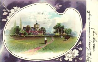 10 db RÉGI hosszú címzéses virágos üdvözlőlap, vegyes minőség / 10 pre-1901 floral greeting cards, m...