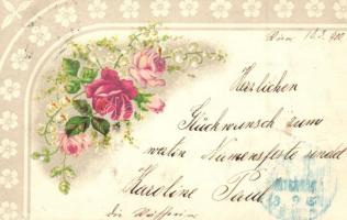 10 db RÉGI hosszú címzéses virágos üdvözlőlap, vegyes minőség / 10 pre-1901 floral greeting cards, m...