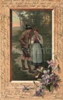 10 db RÉGI hosszú címzéses virágos üdvözlőlap, vegyes minőség / 10 pre-1901 floral greeting cards, m...