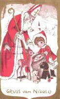 Mikulás / Gruss vom Nikolo / Saint Nicholas - 28 pre-1945 unused postcards of a series, repeating ones