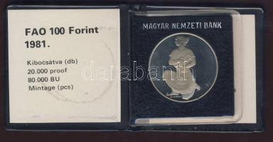 1981. 100Ft "FAO" T:PP Eredeti tokban, tanúsítvánnyal!