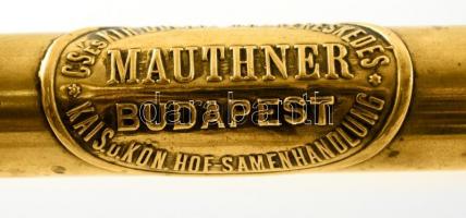 Mauthner régi virág permetető pumpa, réz,  h:31 cm
