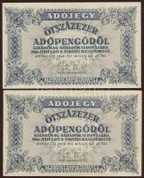 1946. 500.000AP fehér papír (5x) T:I-