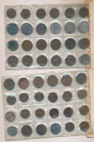 1893-1943. 1f-20f Br/Ni/Fe/Zn (48x) benne 20db 1f; 22db 2f; 4db 10f és 2db 20f, érmeberakó lapokon T...