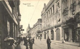 Nagyvárad, Oradea; Rákóczi út, Láng József, Wurst József és Szirmai és Nagy üzlete / street, shops (EK)