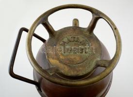 cca 1920 Mátrai Antal és Társa tűzoltókészülék, réz, pontos használati utasítással, m:60 cm /

cca...